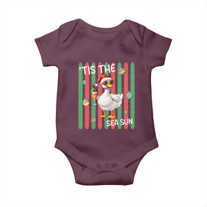 Funny Christmas In July Goose Baby Onesie Tis The Sea Sun TS12 Maroon Print Your Wear