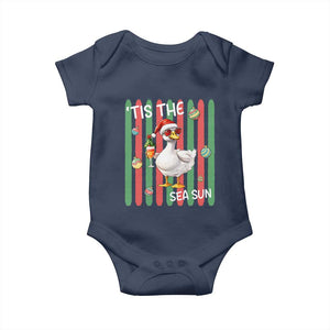 Funny Christmas In July Goose Baby Onesie Tis The Sea Sun TS12 Navy Print Your Wear