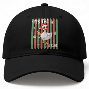 Funny Christmas In July Goose Baseball Cap Tis The Sea Sun