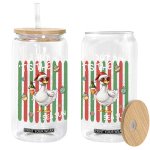 Funny Christmas In July Goose Glass Can Tis The Sea Sun TS12 Print Your Wear