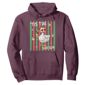Funny Christmas In July Goose Hoodie Tis The Sea Sun TS12 Maroon Print Your Wear