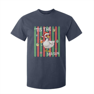 Funny Christmas In July Goose T Shirt For Kid Tis The Sea Sun TS12 Navy Print Your Wear