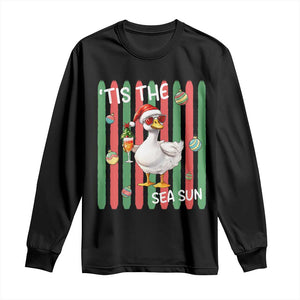 Funny Christmas In July Goose Long Sleeve Shirt Tis The Sea Sun TS12 Black Print Your Wear