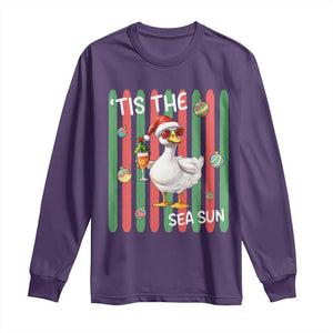 Funny Christmas In July Goose Long Sleeve Shirt Tis The Sea Sun TS12 Purple Print Your Wear