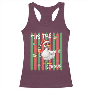 Funny Christmas In July Goose Racerback Tank Top Tis The Sea Sun TS12 Maroon Print Your Wear