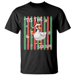 Funny Christmas In July Goose T Shirt Tis The Sea Sun TS12 Black Print Your Wear