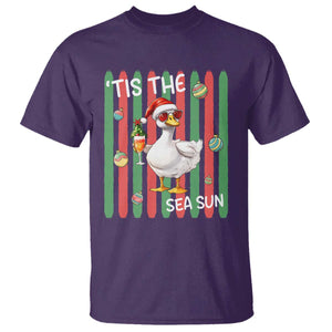 Funny Christmas In July Goose T Shirt Tis The Sea Sun TS12 Purple Print Your Wear