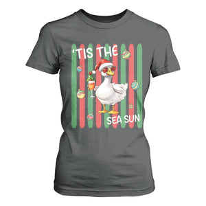 Funny Christmas In July Goose T Shirt For Women Tis The Sea Sun TS12 Dark Heather Print Your Wear