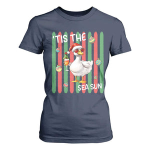 Funny Christmas In July Goose T Shirt For Women Tis The Sea Sun TS12 Navy Print Your Wear