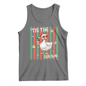 Funny Christmas In July Goose Tank Top Tis The Sea Sun TS12 Black Heather Print Your Wear