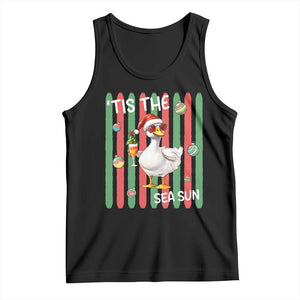 Funny Christmas In July Goose Tank Top Tis The Sea Sun TS12 Black Print Your Wear