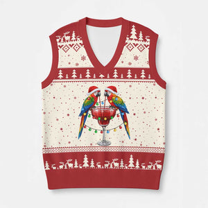 Christmas In July Parrots V-Neck Knit Sweater Vest Summer Beach Party Gift TS12 Beige Red Print Your Wear