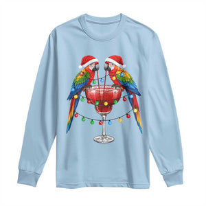Christmas In July Parrots Long Sleeve Shirt Summer Beach Party Gift TS12 Light Blue Print Your Wear