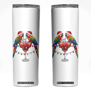 Christmas In July Parrots Skinny Tumbler Summer Beach Party Gift TS12 White Print Your Wear