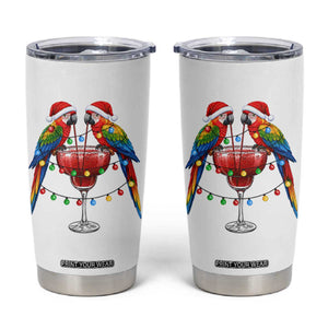 Christmas In July Parrots Tumbler Cup Summer Beach Party Gift TS12 White Print Your Wear