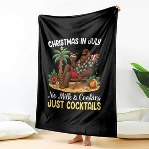 Funny Christmas In July Bigfoot Throw Blanket No Milk And Cookies Just Cocktails TS12 Print Your Wear