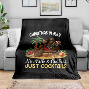 Funny Christmas In July Bigfoot Throw Blanket No Milk And Cookies Just Cocktails TS12 Print Your Wear
