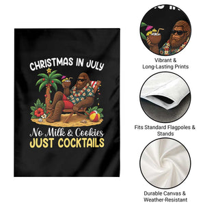 Funny Christmas In July Bigfoot Garden Flag No Milk And Cookies Just Cocktails TS12 Print Your Wear