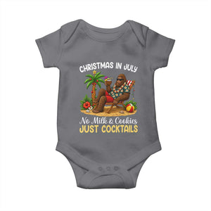 Funny Christmas In July Bigfoot Baby Onesie No Milk And Cookies Just Cocktails TS12 Charcoal Print Your Wear