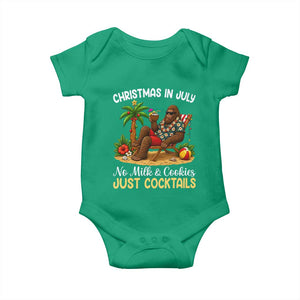 Funny Christmas In July Bigfoot Baby Onesie No Milk And Cookies Just Cocktails TS12 Irish Green Print Your Wear