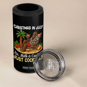 Funny Christmas In July Bigfoot 4 in 1 Can Cooler Tumbler No Milk And Cookies Just Cocktails TS12 Print Your Wear