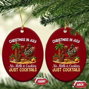 Funny Christmas In July Bigfoot Ceramic Ornament No Milk And Cookies Just Cocktails TS12 Print Your Wear