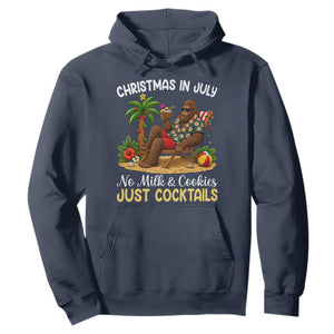 Funny Christmas In July Bigfoot Hoodie No Milk And Cookies Just Cocktails TS12 Navy Print Your Wear