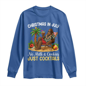 Funny Christmas In July Bigfoot Long Sleeve Shirt No Milk And Cookies Just Cocktails TS12 Royal Blue Print Your Wear
