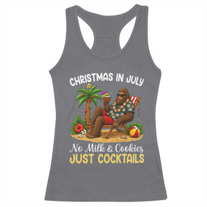 Funny Christmas In July Bigfoot Racerback Tank Top No Milk And Cookies Just Cocktails TS12 Charcoal Print Your Wear