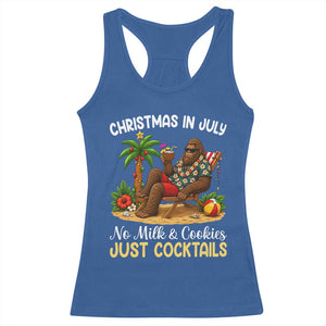 Funny Christmas In July Bigfoot Racerback Tank Top No Milk And Cookies Just Cocktails TS12 Royal Blue Print Your Wear