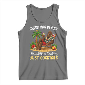 Funny Christmas In July Bigfoot Tank Top No Milk And Cookies Just Cocktails TS12 Black Heather Print Your Wear