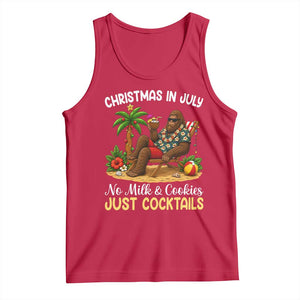 Funny Christmas In July Bigfoot Tank Top No Milk And Cookies Just Cocktails TS12 Red Print Your Wear
