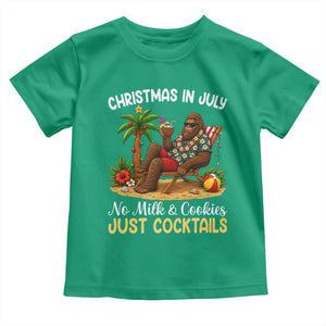 Funny Christmas In July Bigfoot Toddler T Shirt No Milk And Cookies Just Cocktails TS12 Irish Green Print Your Wear