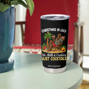 Funny Christmas In July Bigfoot Tumbler Cup No Milk And Cookies Just Cocktails TS12 Print Your Wear