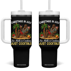 Funny Christmas In July Bigfoot Tumbler With Handle No Milk And Cookies Just Cocktails TS12 One Size: 40 oz Black Print Your Wear