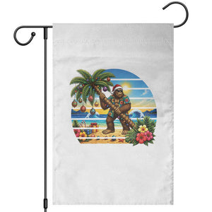 Funny Christmas In July Bigfoot Garden Flag Tropical Vacation Graphic TS12 White Print Your Wear