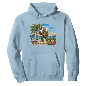 Funny Christmas In July Bigfoot Hoodie Tropical Vacation Graphic