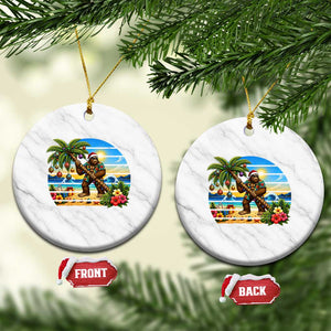 Funny Christmas In July Bigfoot Ceramic Ornament Tropical Vacation Graphic TS12 1pc White Marble Print Your Wear