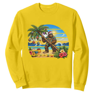 Funny Christmas In July Bigfoot Sweatshirt Tropical Vacation Graphic