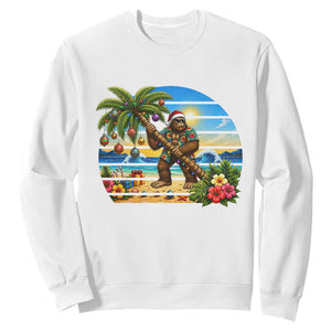 Funny Christmas In July Bigfoot Sweatshirt Tropical Vacation Graphic