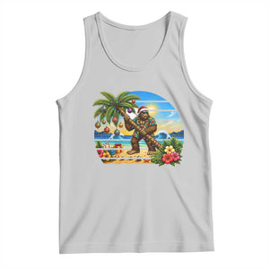 Funny Christmas In July Bigfoot Tank Top Tropical Vacation Graphic TS12 Ash Print Your Wear