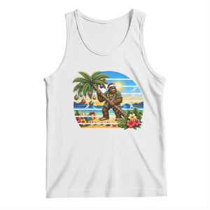 Funny Christmas In July Bigfoot Tank Top Tropical Vacation Graphic TS12 White Print Your Wear