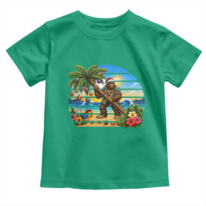 Funny Christmas In July Bigfoot Toddler T Shirt Tropical Vacation Graphic TS12 Irish Green Print Your Wear