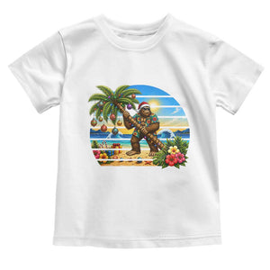 Funny Christmas In July Bigfoot Toddler T Shirt Tropical Vacation Graphic TS12 White Print Your Wear
