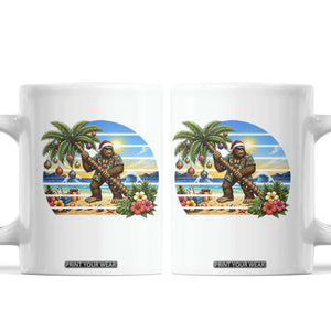Funny Christmas In July Bigfoot Coffee Mug Tropical Vacation Graphic