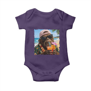 Funny Hawaiian Bigfoot Baby Onesie Tropical Beach Party Graphic TS12 Purple Print Your Wear