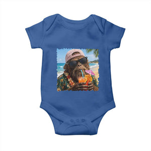 Funny Hawaiian Bigfoot Baby Onesie Tropical Beach Party Graphic TS12 Royal Blue Print Your Wear