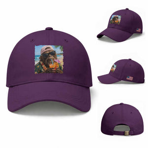 Funny Hawaiian Bigfoot Baseball Cap Tropical Beach Party Graphic TS12 Baseball Cap Universal Fit Purple Print Your Wear