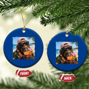 Funny Hawaiian Bigfoot Ceramic Ornament Tropical Beach Party Graphic TS12 1pc Blue Print Your Wear