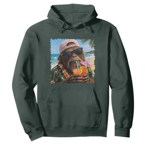 Funny Hawaiian Bigfoot Hoodie Tropical Beach Party Graphic TS12 Dark Forest Green Print Your Wear